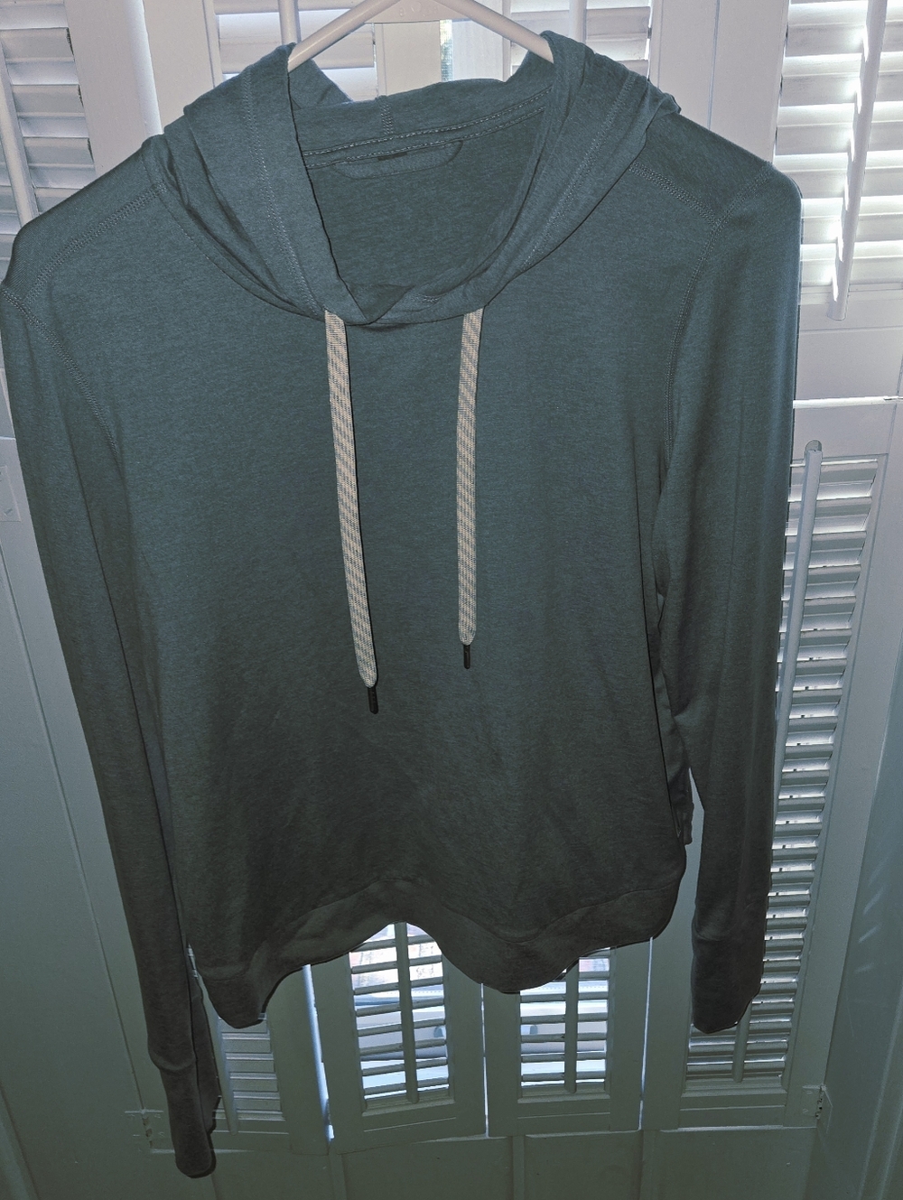Vuori Washed Blue Lightweight Hoodie with Drawstrings